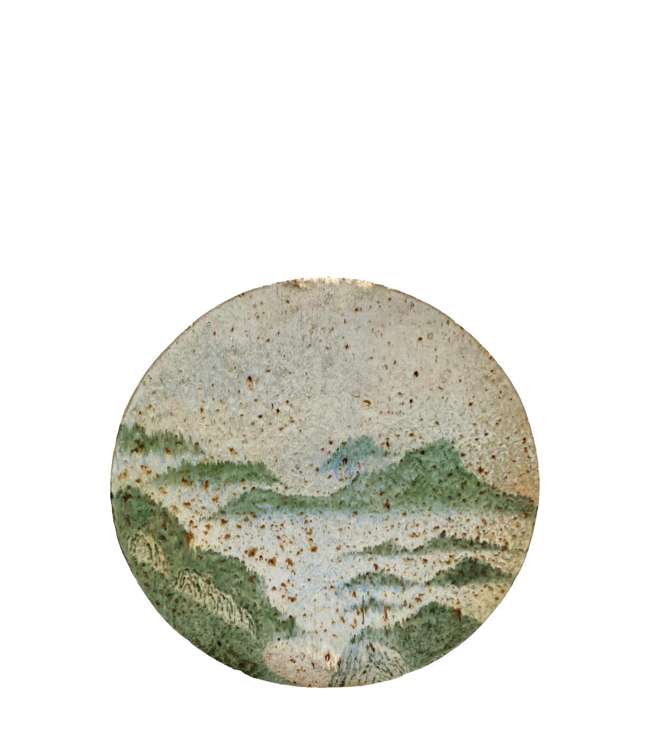 Pierre Devie, Jarrón solifleur de cerámica verde de mediados de siglo, Francia 1980 en venta 5