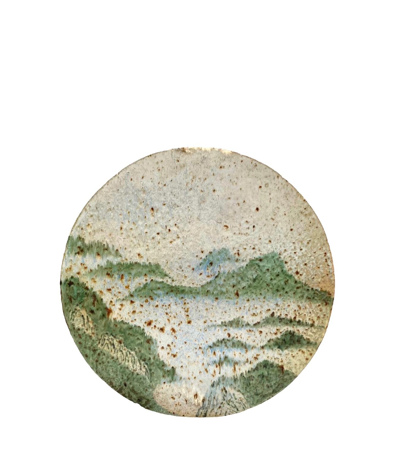 Pierre Devie, Jarrón solifleur de cerámica verde de mediados de siglo, Francia 1980 en venta 6