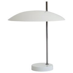 Lampe de bureau Pierre Disderot Modèle #1013 en blanc et chrome pour Disderot, France