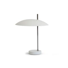 Pierre Disderot Model #1013 Table Lamp in White and Chrome for Disderot, France