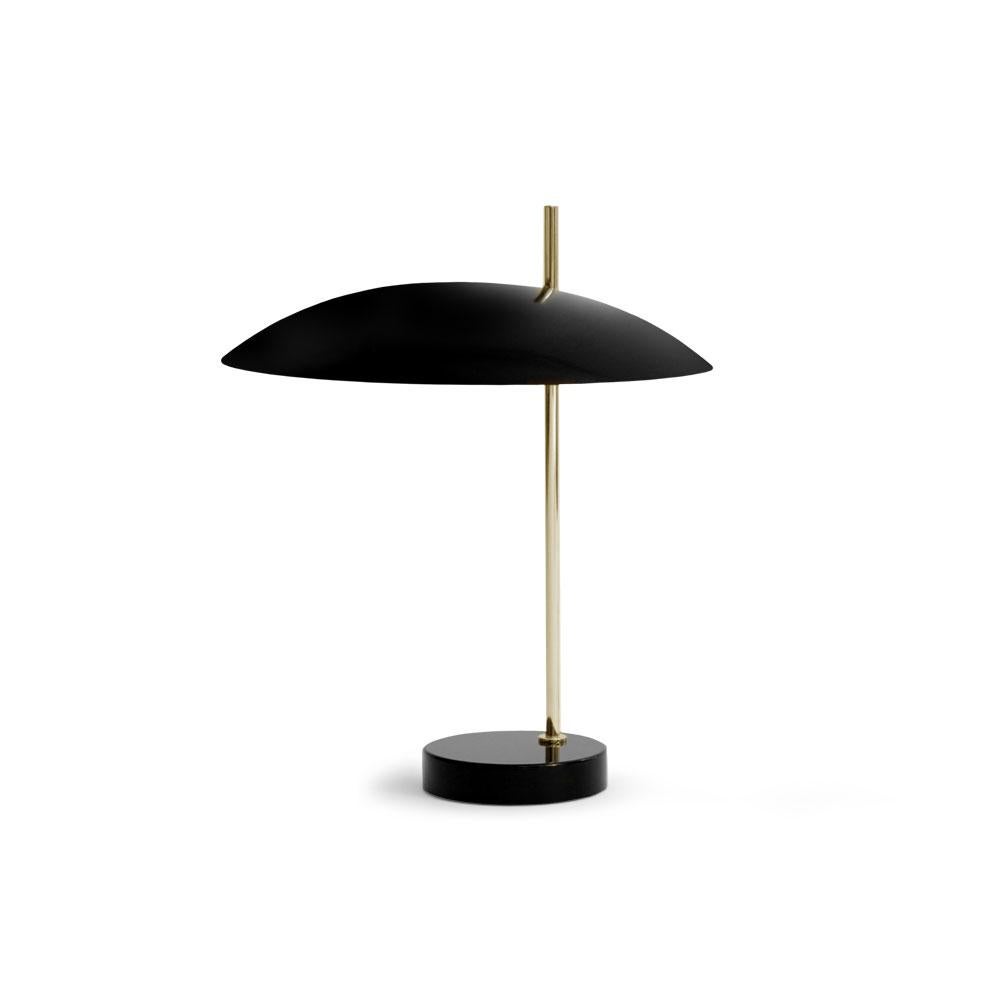 Pierre Disderot Model #1013 Table Lamp in Yellow & Gunmetal for Disderot, France For Sale 3