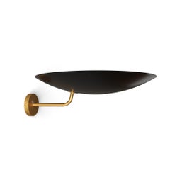 Pierre Disderot Model #2059 Large Perforated Wall Lamp in Black & Brushed Brass