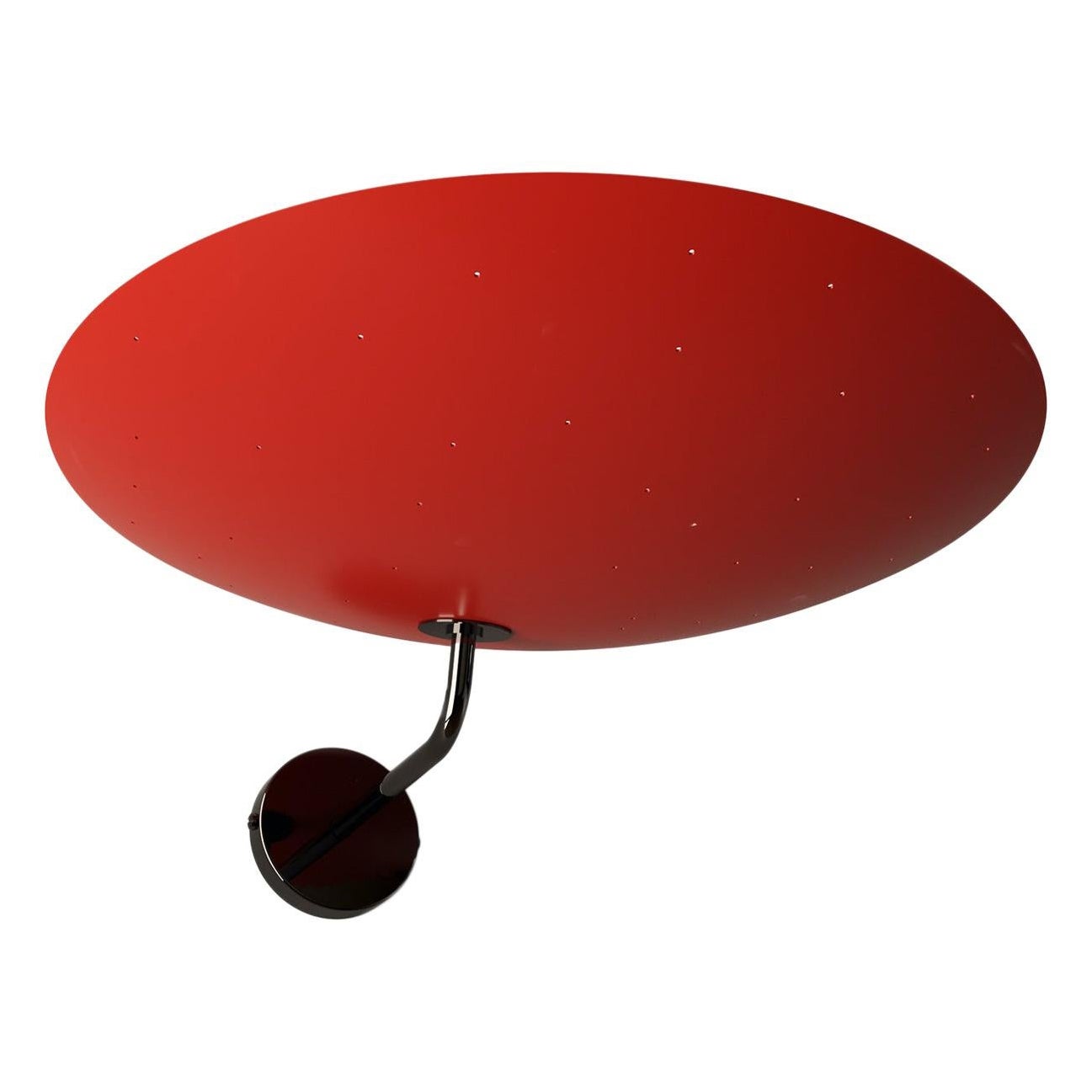 Pierre Disderot Modelo #2059 Gran Aplique Perforado Rojo y Cromo Oscuro