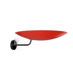 Pierre Disderot Model #2059 Large Perforated Wall Lamp in Red and Dark Chrome