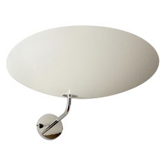 Pierre Disderot Model #2059 Large Perforated Wall Lamp in White and Chrome
