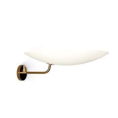 Pierre Disderot Model #2059 Large Perforated Wall Lamp in White & Polished Brass