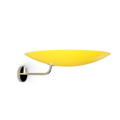 Pierre Disderot Model #2059 Large Perforated Wall Lamp in Yellow & Chrome