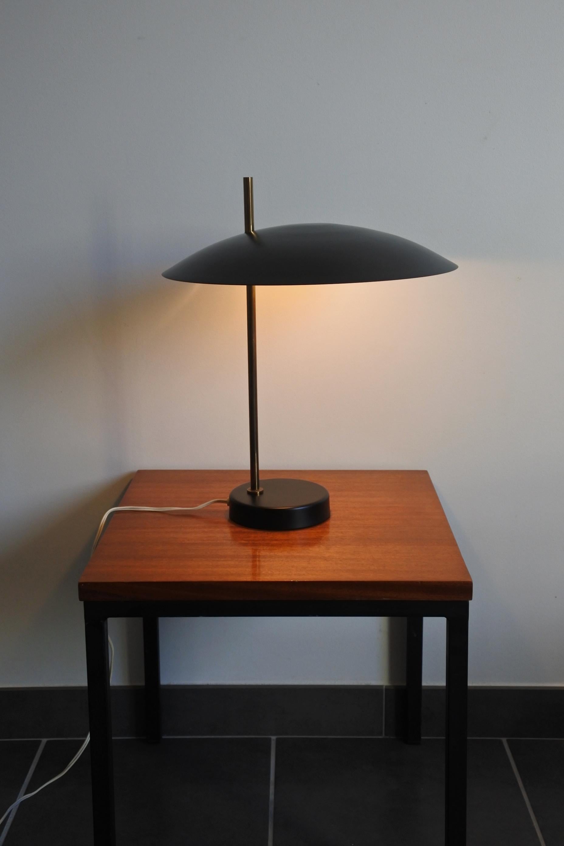 Pierre Disderot Table Lamp Model 1013 in Brass and Lacquered Metal, France 1950s 4