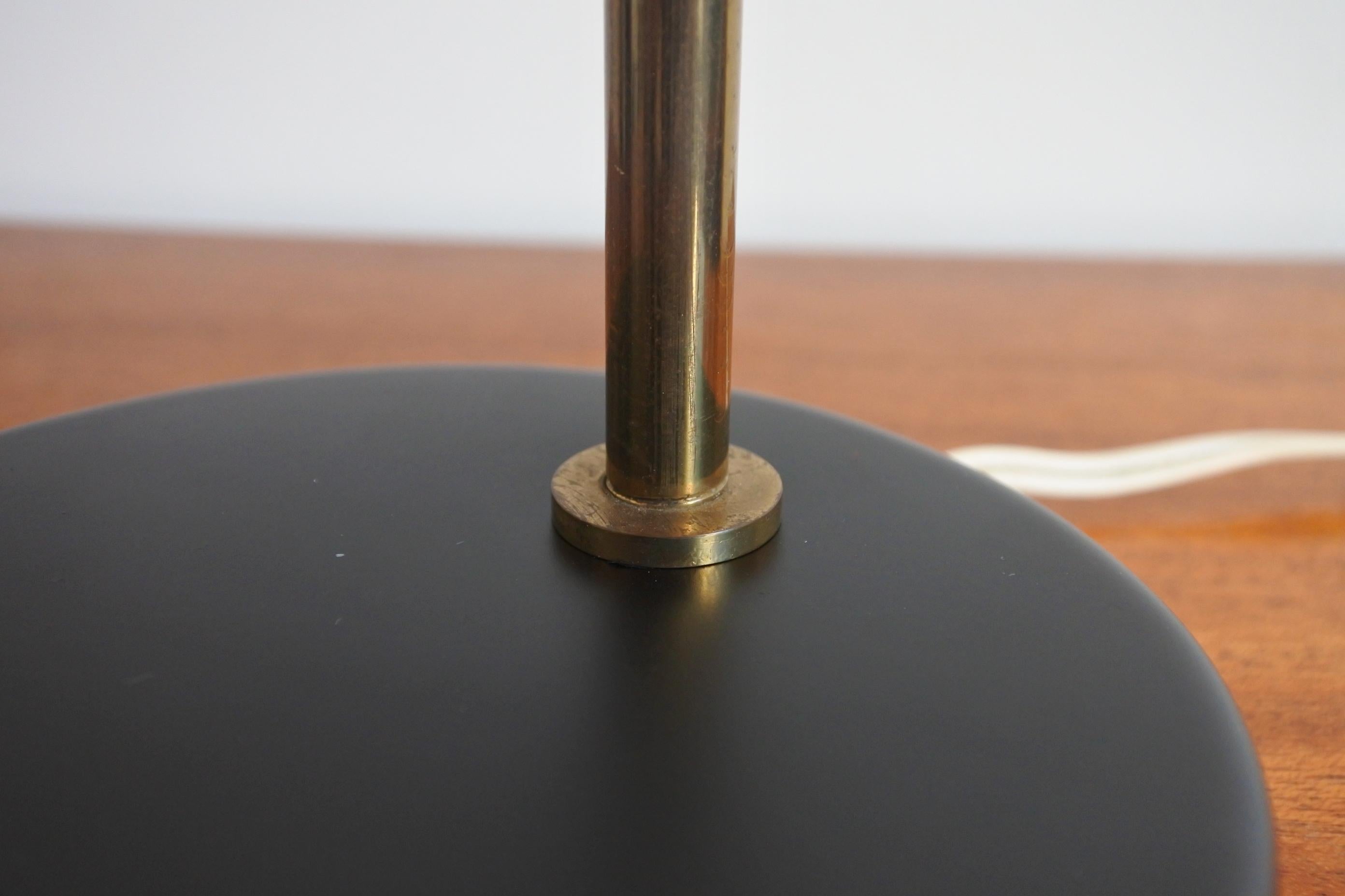 Mid-20th Century Pierre Disderot Table Lamp Model 1013 in Brass and Lacquered Metal, France 1950s