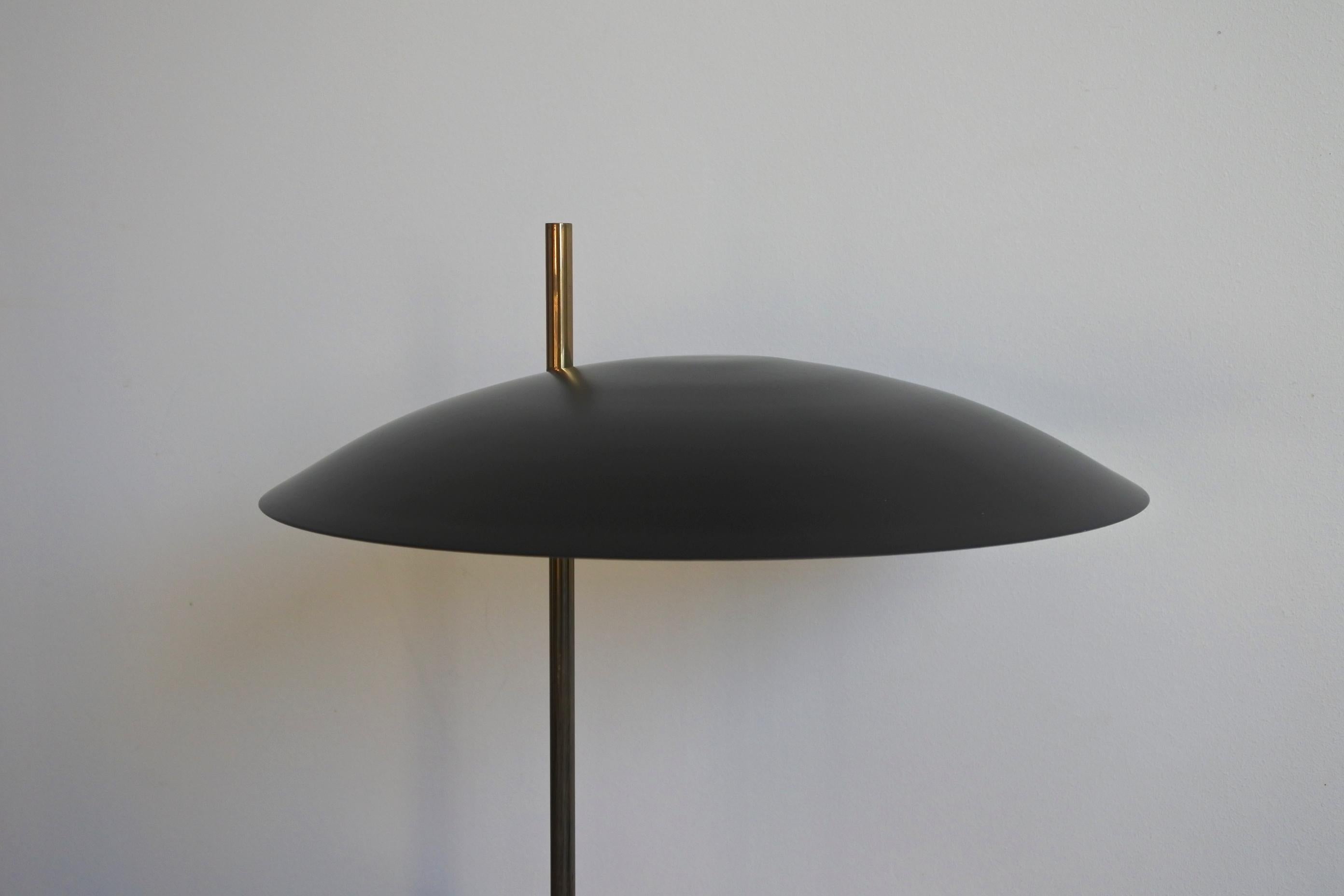Pierre Disderot Table Lamp Model 1013 in Brass and Lacquered Metal, France 1950s 3