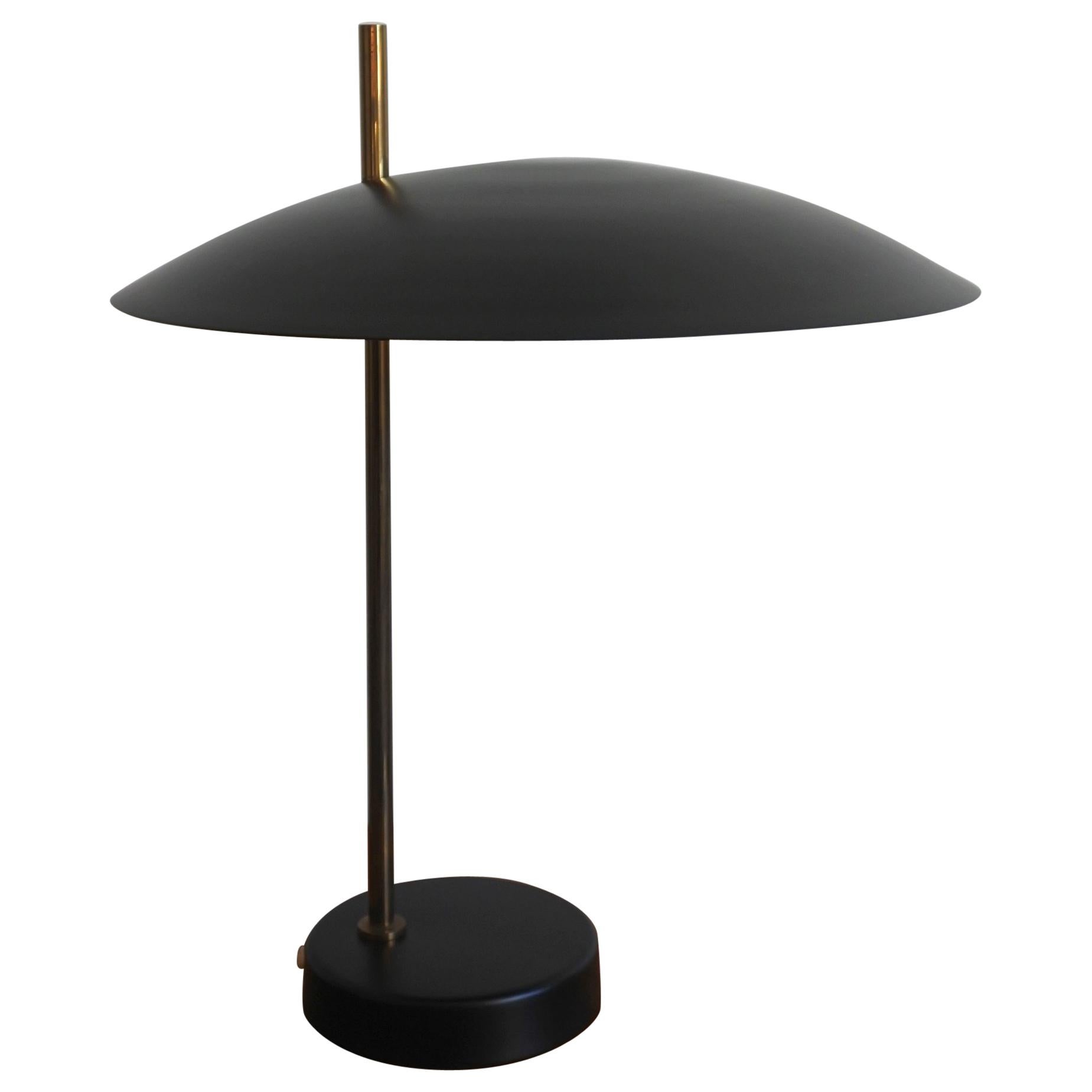 Pierre Disderot Table Lamp Model 1013 in Brass and Lacquered Metal, France 1950s