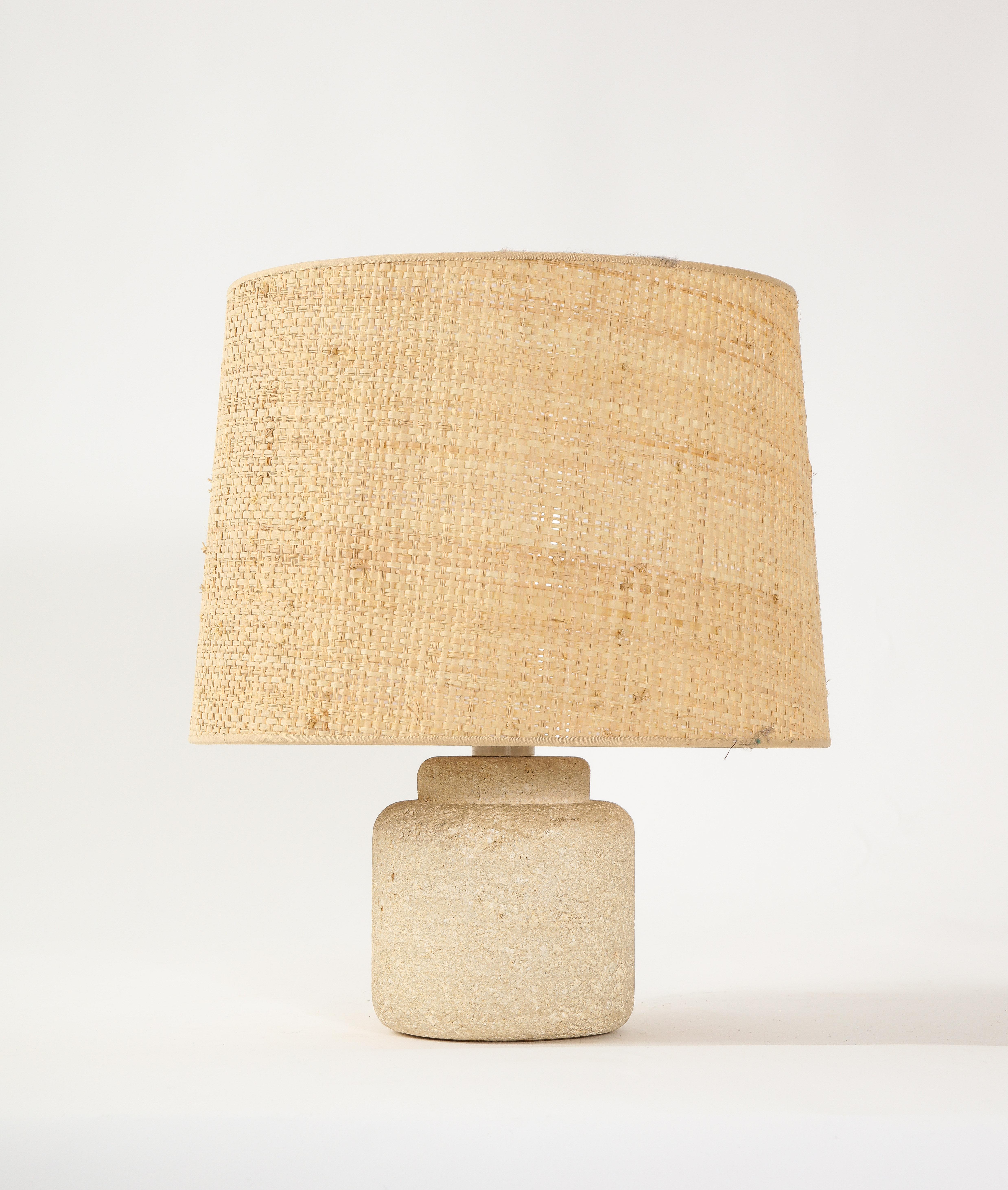 Table lamp carved out of solid “Pierre du Gard” a native French limestone.

7x6 Base Only