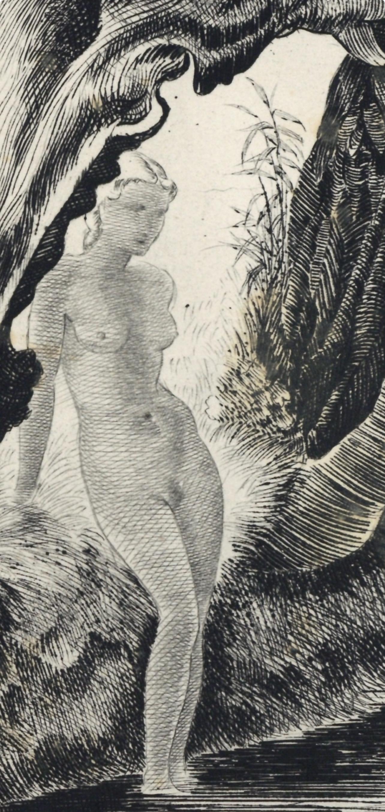 Dubreuil, Composition, alternance (après) - Noir Figurative Print par Pierre Dubreuil