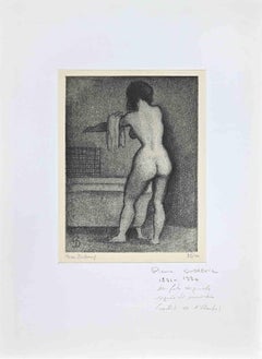 Nude - Original Etching by Pierre Dubreuil - Mid 20th Century