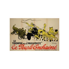 Affiche politique originale de Pierre Dukercy datant de 1932, intitulée « Le Peuple Enchaîné » (URD)