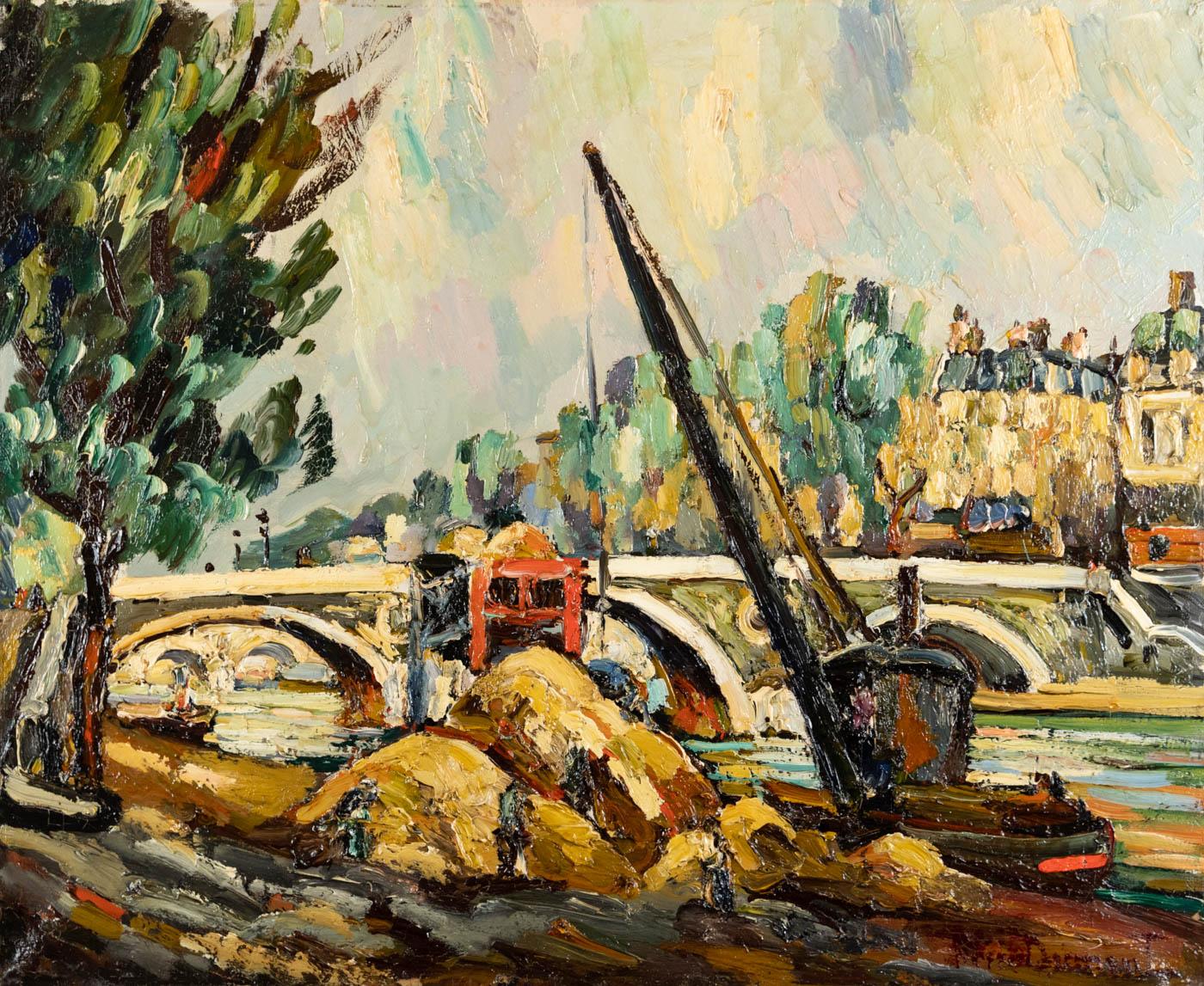 Parigi, les quais - Painting di Pierre DUMONT
