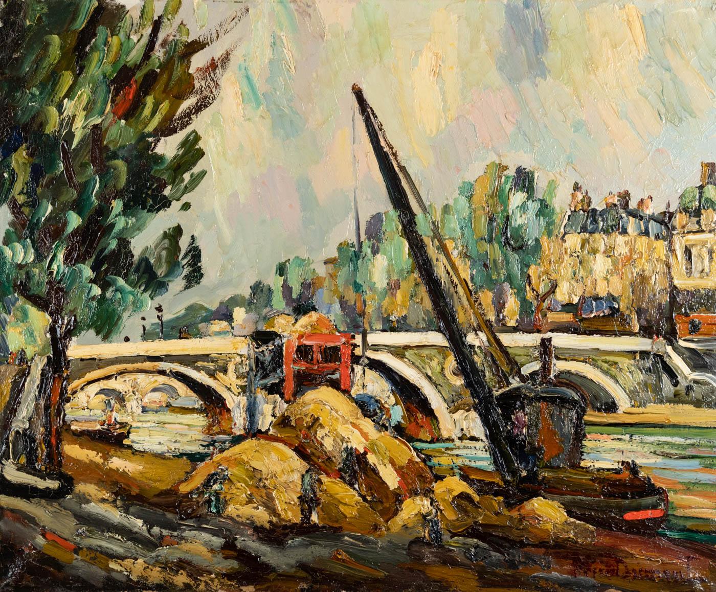 Parigi, les quais - Painting Fauvismo di Pierre DUMONT