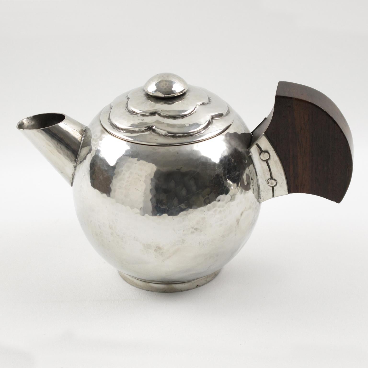 Pierre DuMont Art Deco Pewter Tea Coffee Set, 4 Pieces 1