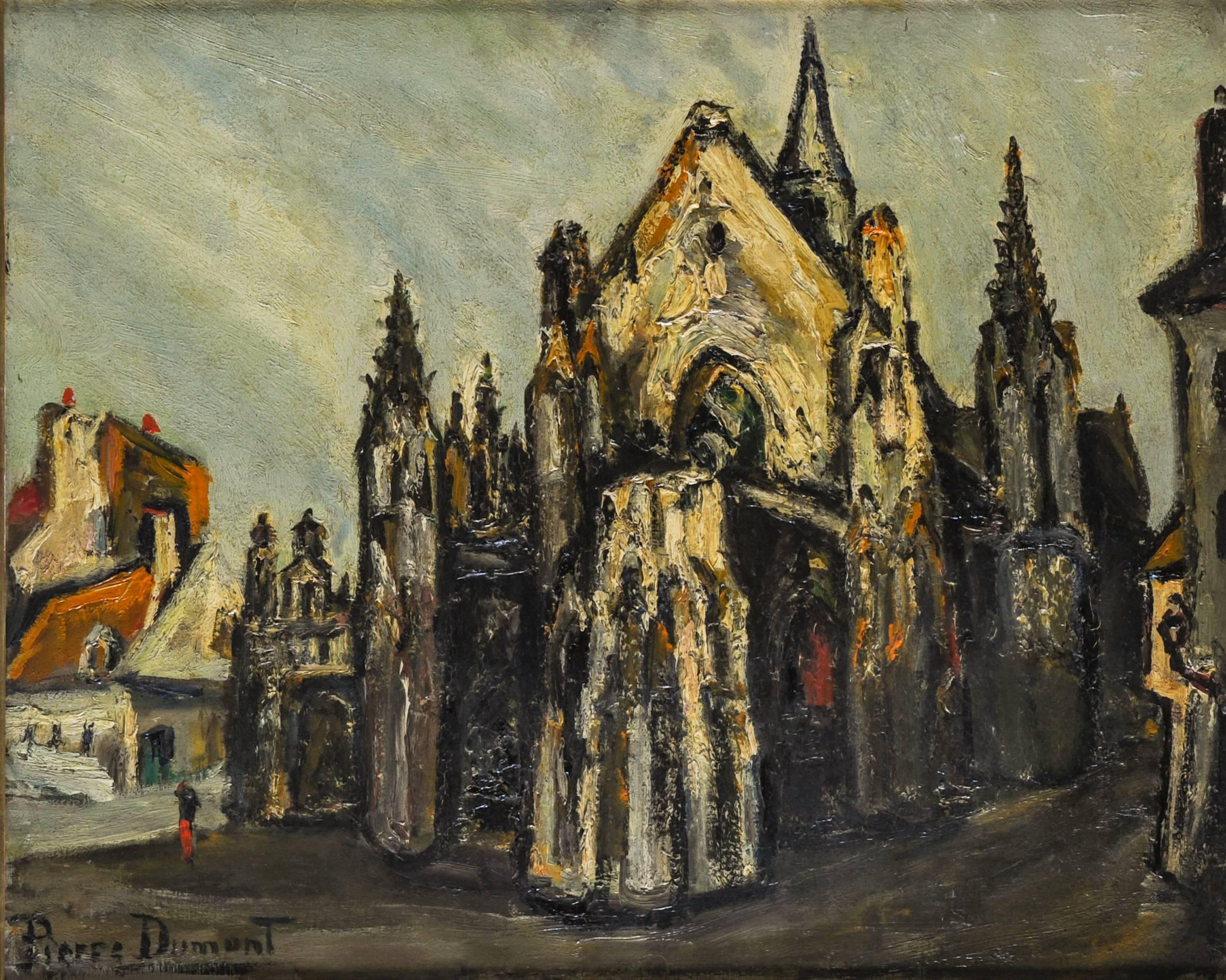 Pierre DuMont Landscape Painting - Pierre Dumont "Cathedral" 1910-1919 Oil on Canvas Fauvisme École de Rouen