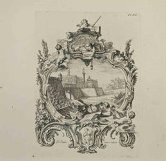Dreamy Landscape – Radierung von Pierre-Edme Babel – 18. Jahrhundert
