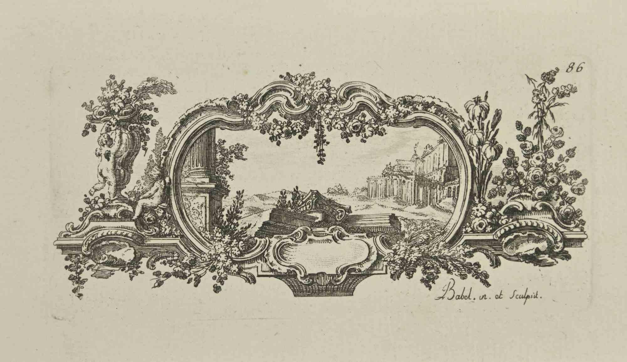 Dreamy landscape is an etching realized by Pierre-Edme Babel in 18th Century.

Good conditions.

Signed in plate.

The artwork is depicted through confident strokes.