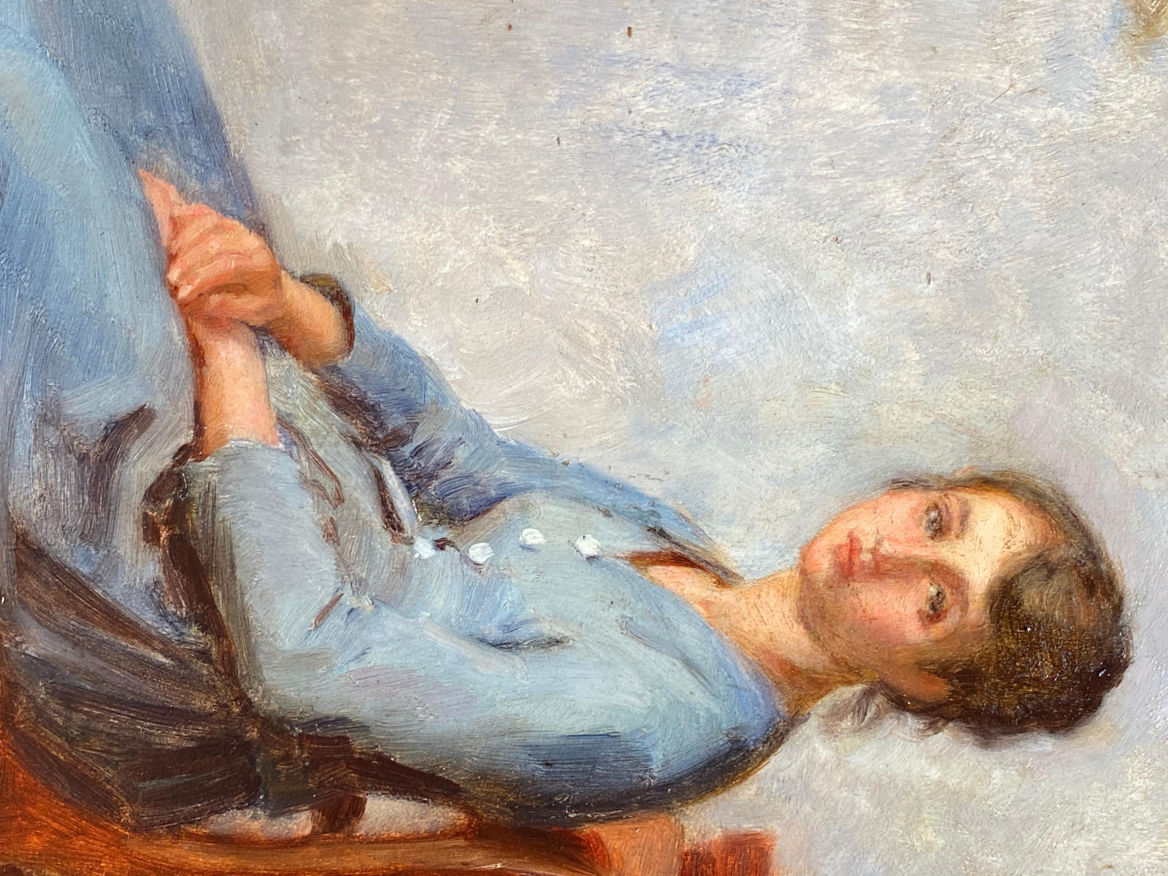 “A French Nurse” (Impressionismus), Painting, von Pierre Edouard Frere