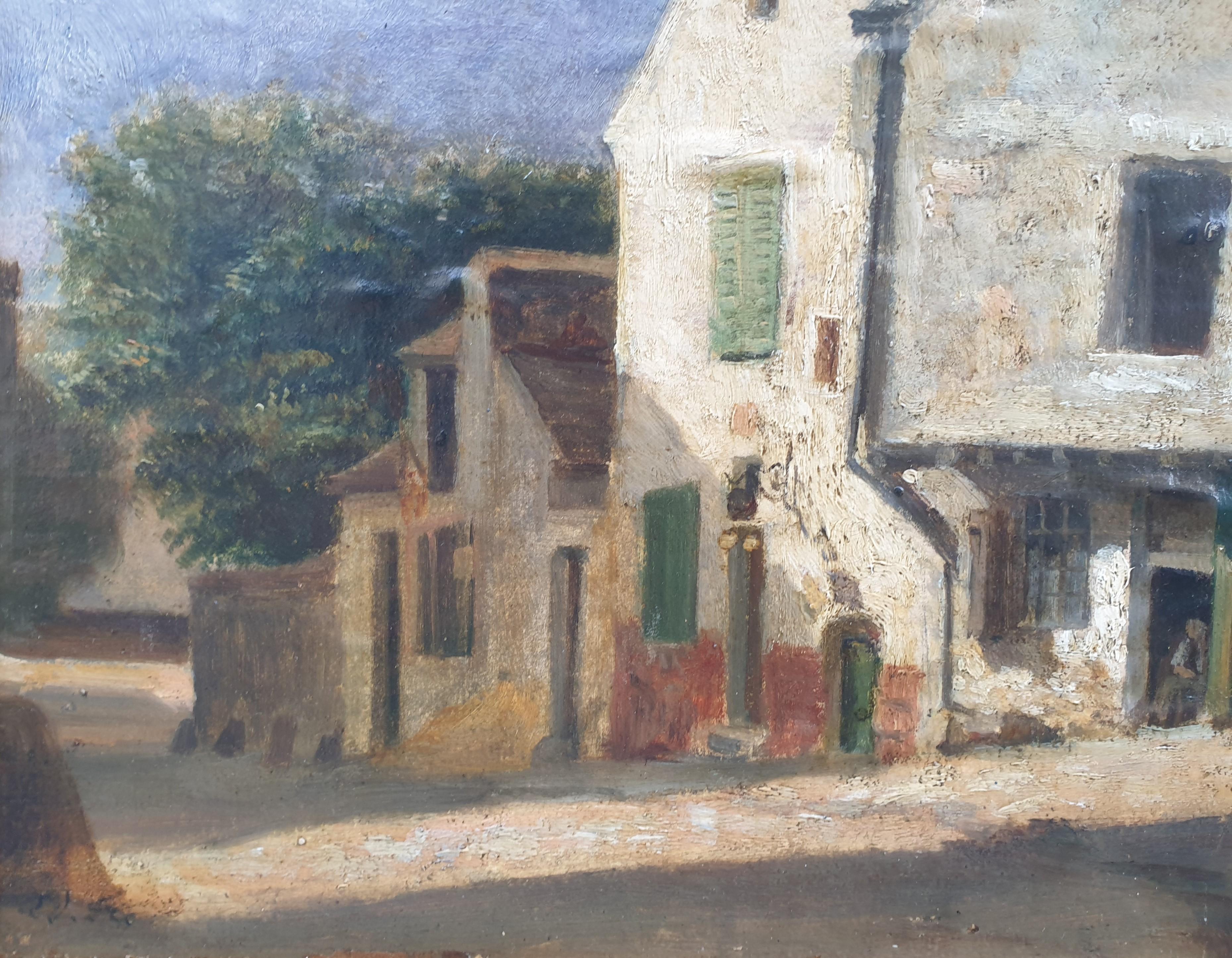 Pierre Edouard FRERE Vue maisons Montfort L'Amaury Yvelines Impressionniste 19e en vente 1