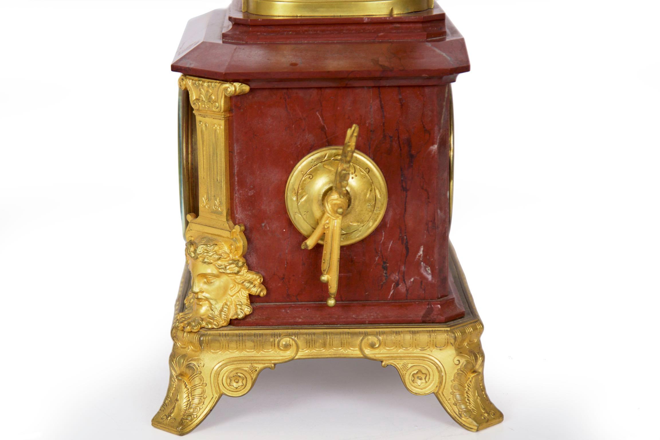 Bronze Pierre Emile Hébert & Georges Servant Sculpture en bronze de Thétis sur pendule de cheminée