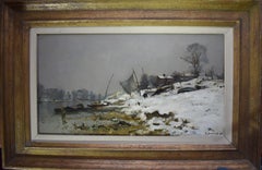 Used Pierre Emmanuel Damoye (1847–1916) French Barbizon School Oil Painting