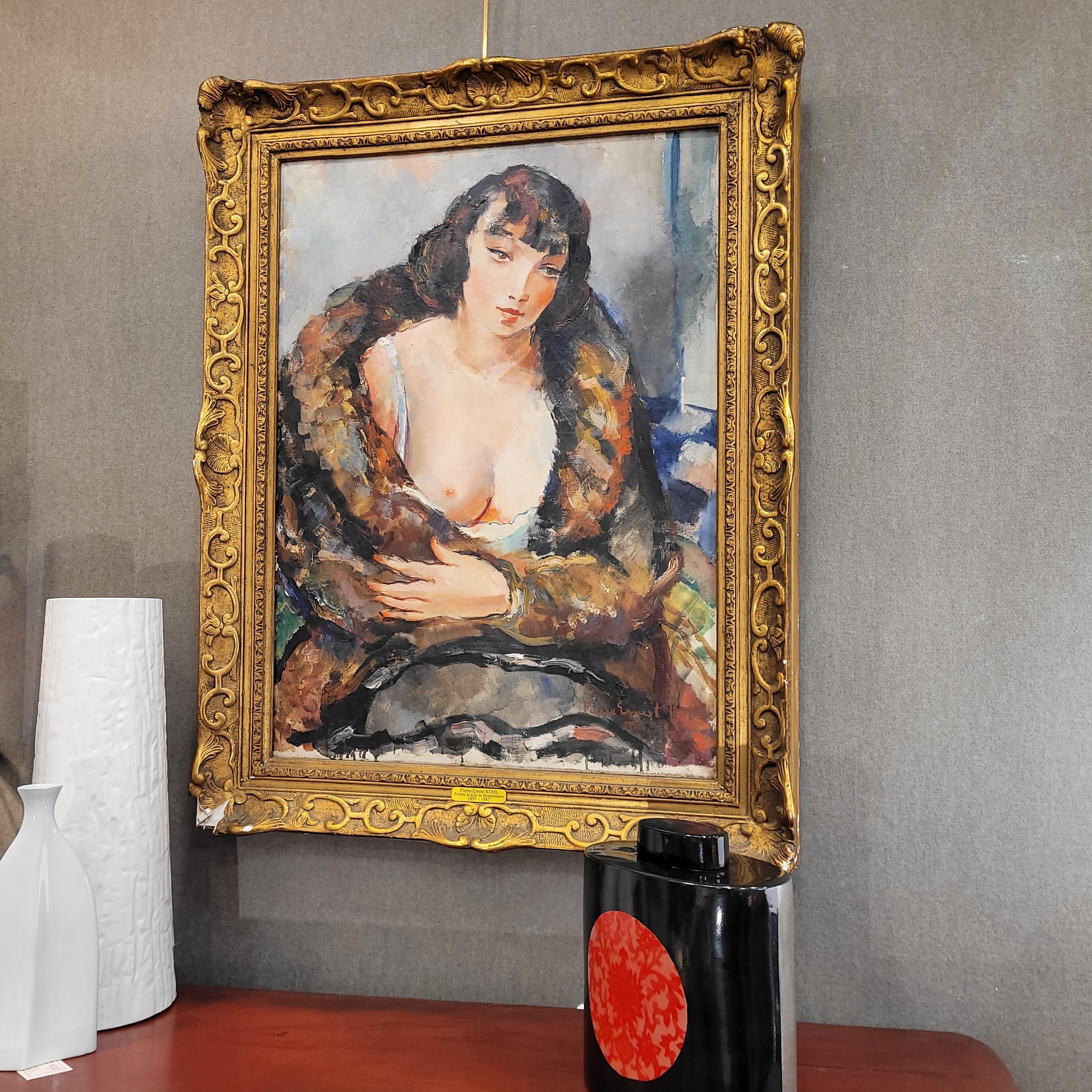 Pierre-Ernest Kohl Art Déco Piainting KiKi de Montparnase portrait expressionniste 11