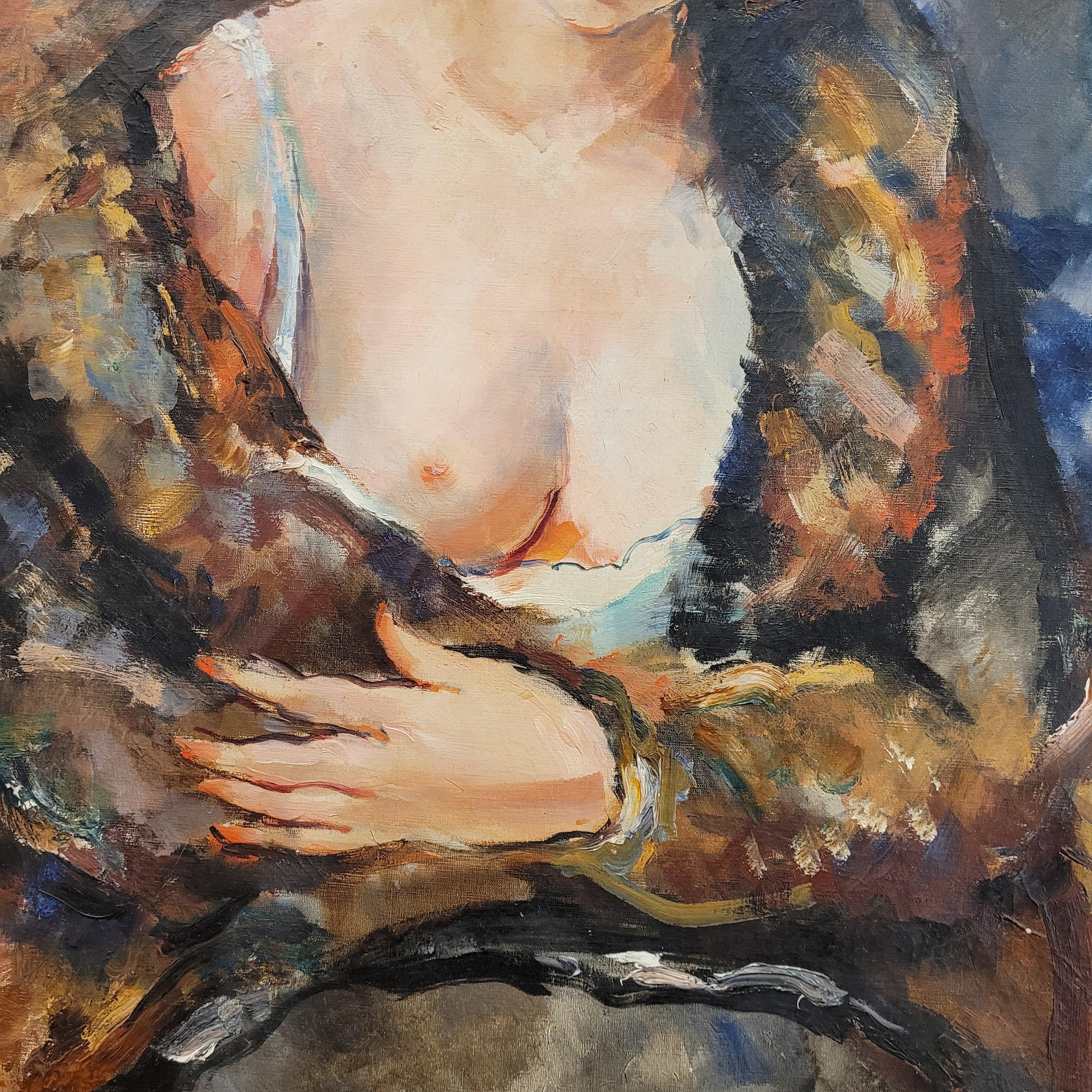 Toile Pierre-Ernest Kohl Art Déco Piainting KiKi de Montparnase portrait expressionniste