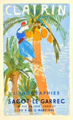 Original Vintage Art Exhibition Poster Pierre Eugene Clairin Sagot Le Garrec