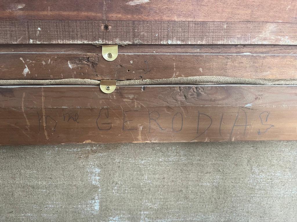 Pierre Montezin grand tableau impressionniste français scène de récolte et peupliers en vente 7