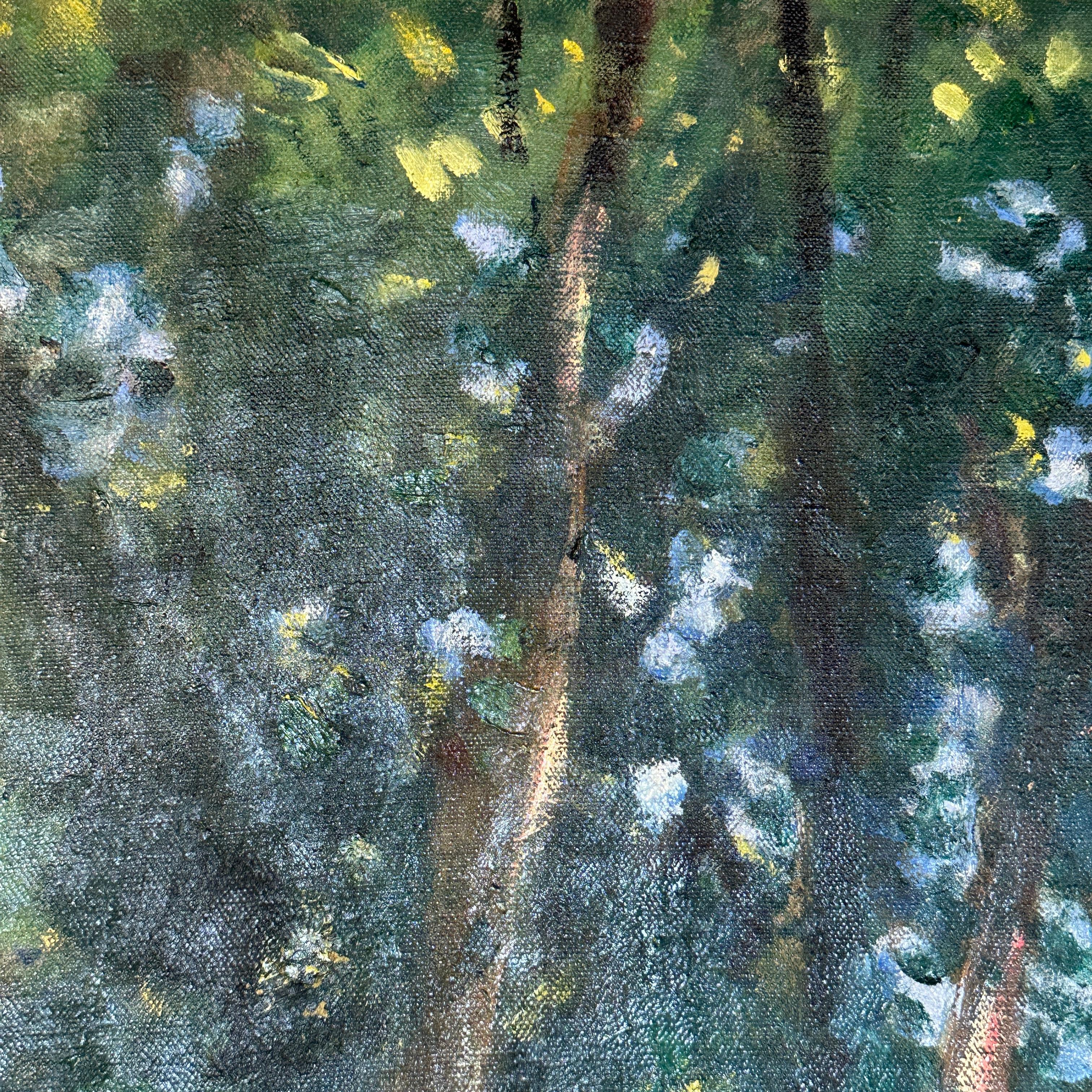 A Summers Afternoon Impressionist Provence Landscape Green, Yellow, Figurative For Sale 10