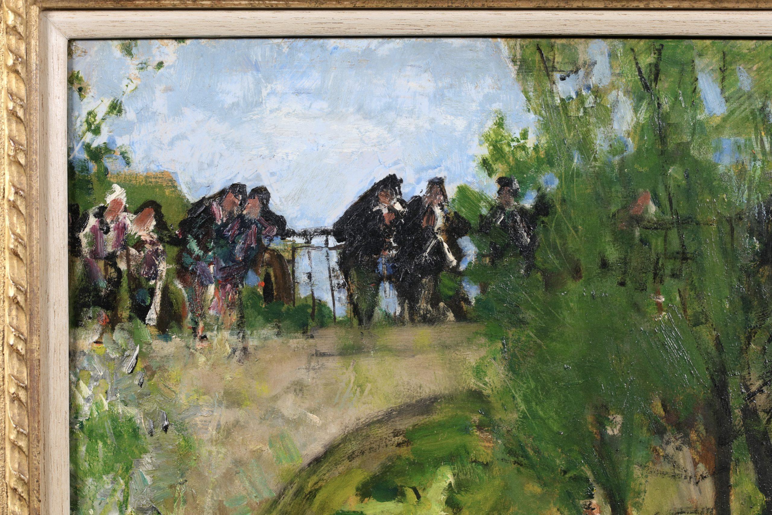 Les Baigneuses – Postimpressionistische Figuren in Landschaft, Öl von Pierre Montezin im Angebot 6