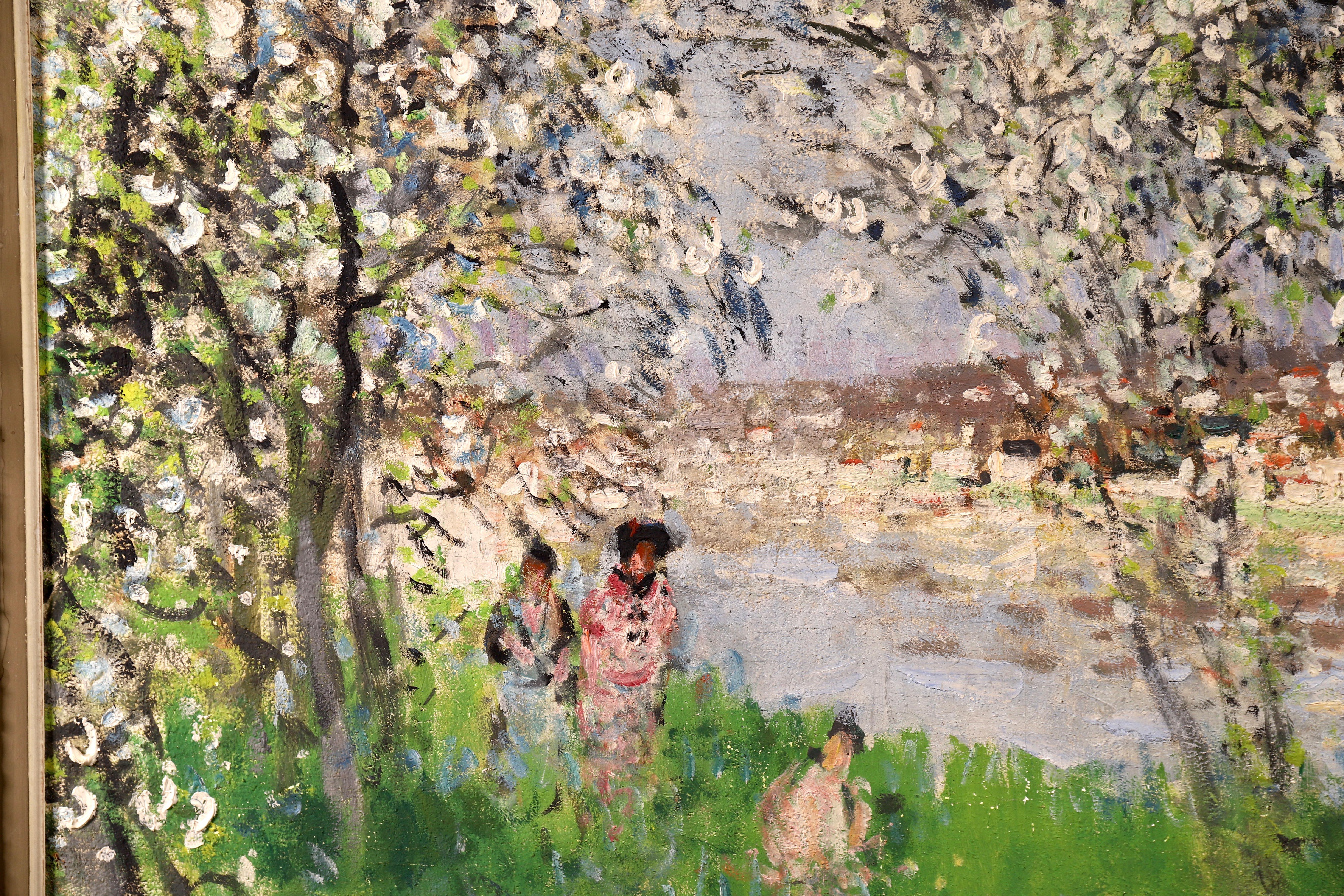 Printemps - Impressionist Oil, Figures under Blossom Trees by Pierre Montezin 4