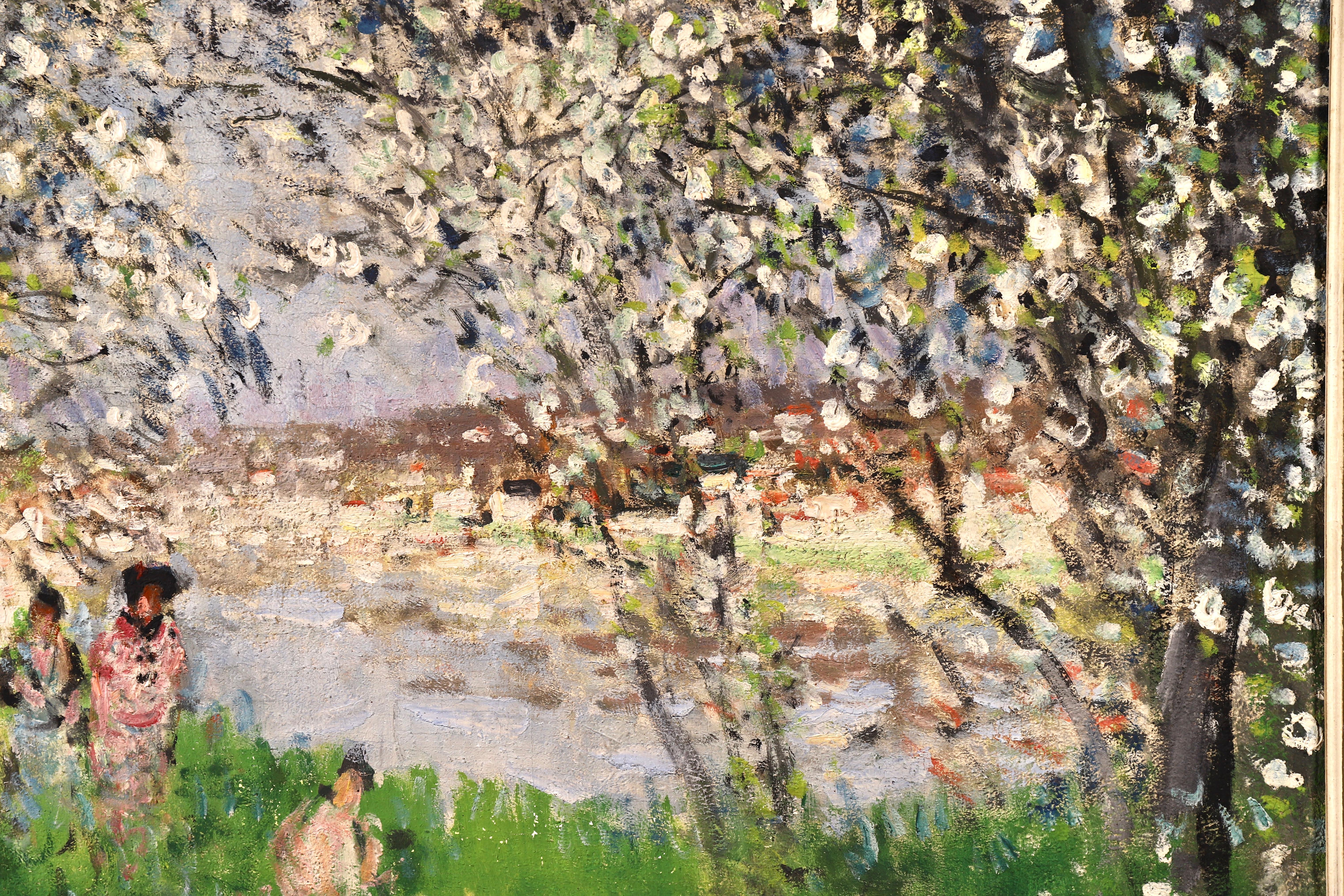 Printemps - Impressionist Oil, Figures under Blossom Trees by Pierre Montezin 5