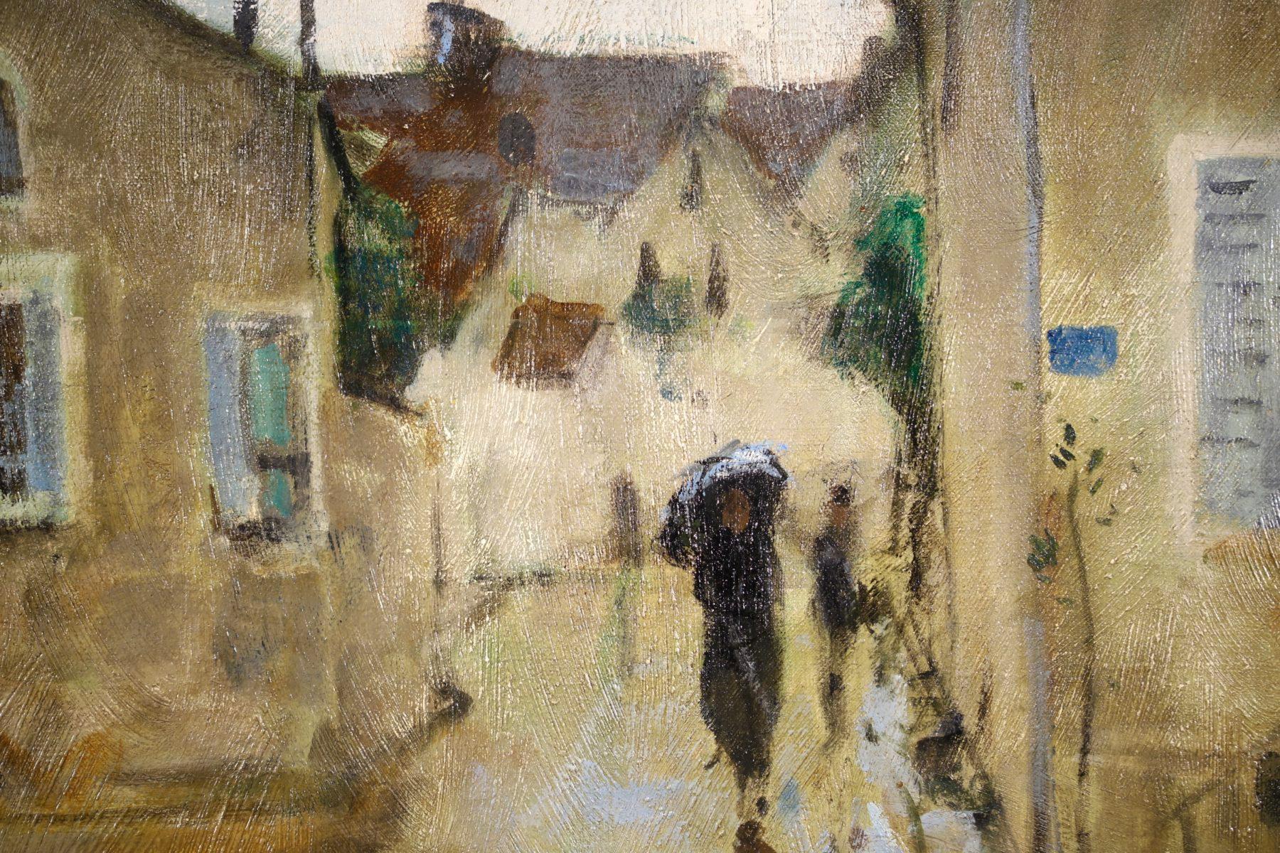Rainy Day - Post Impressionist Oil, Village Landscape - Pierre Eugene Montezin 6