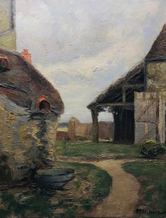 Courtyard by Pierre Eugène Vibert - oil on canvas 