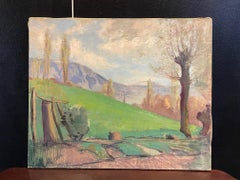 Paysage de Pierre-Eugène Vibert - Huile sur toile 60x73 cm