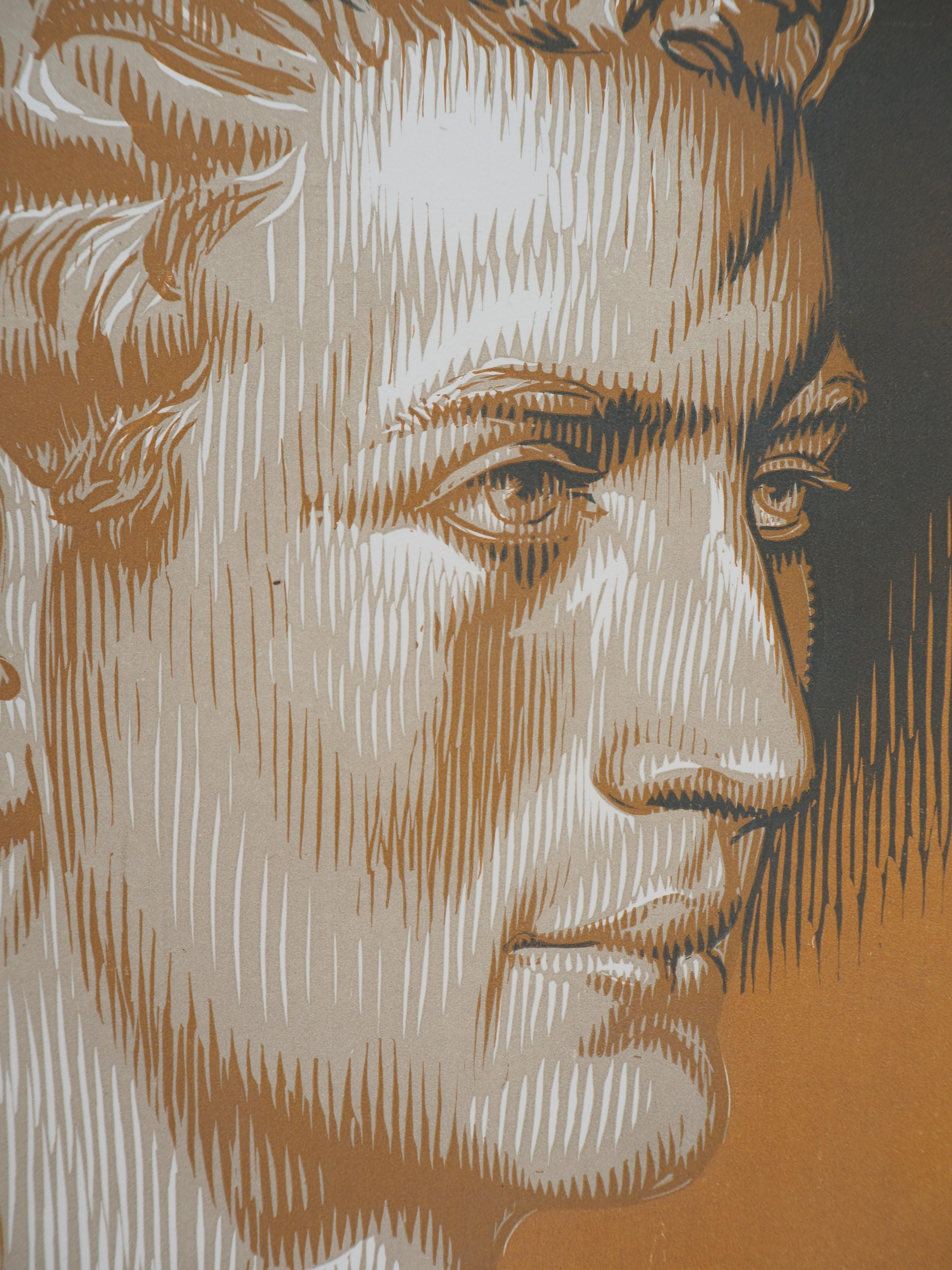 Klassisches Porträt - Original-Holzschnitt, handsigniert und nummeriert /160 (Moderne), Print, von Pierre Eugène Vibert