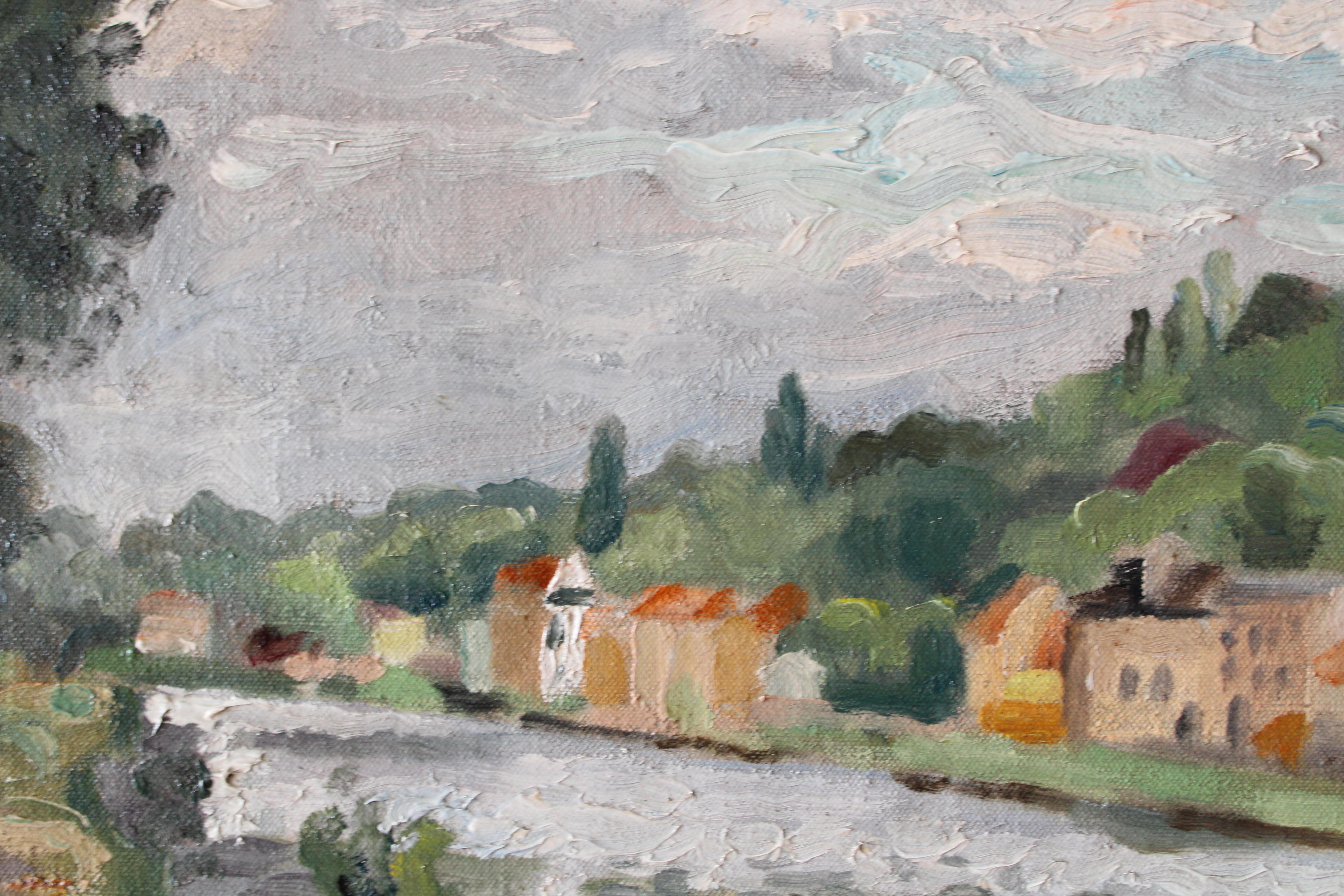 Landscape Oil Painting, Post-Impressionist Landscape by Pierre-Eugène Clairin (Braun), Landscape Painting, von Pierre-Eugène Clairin 