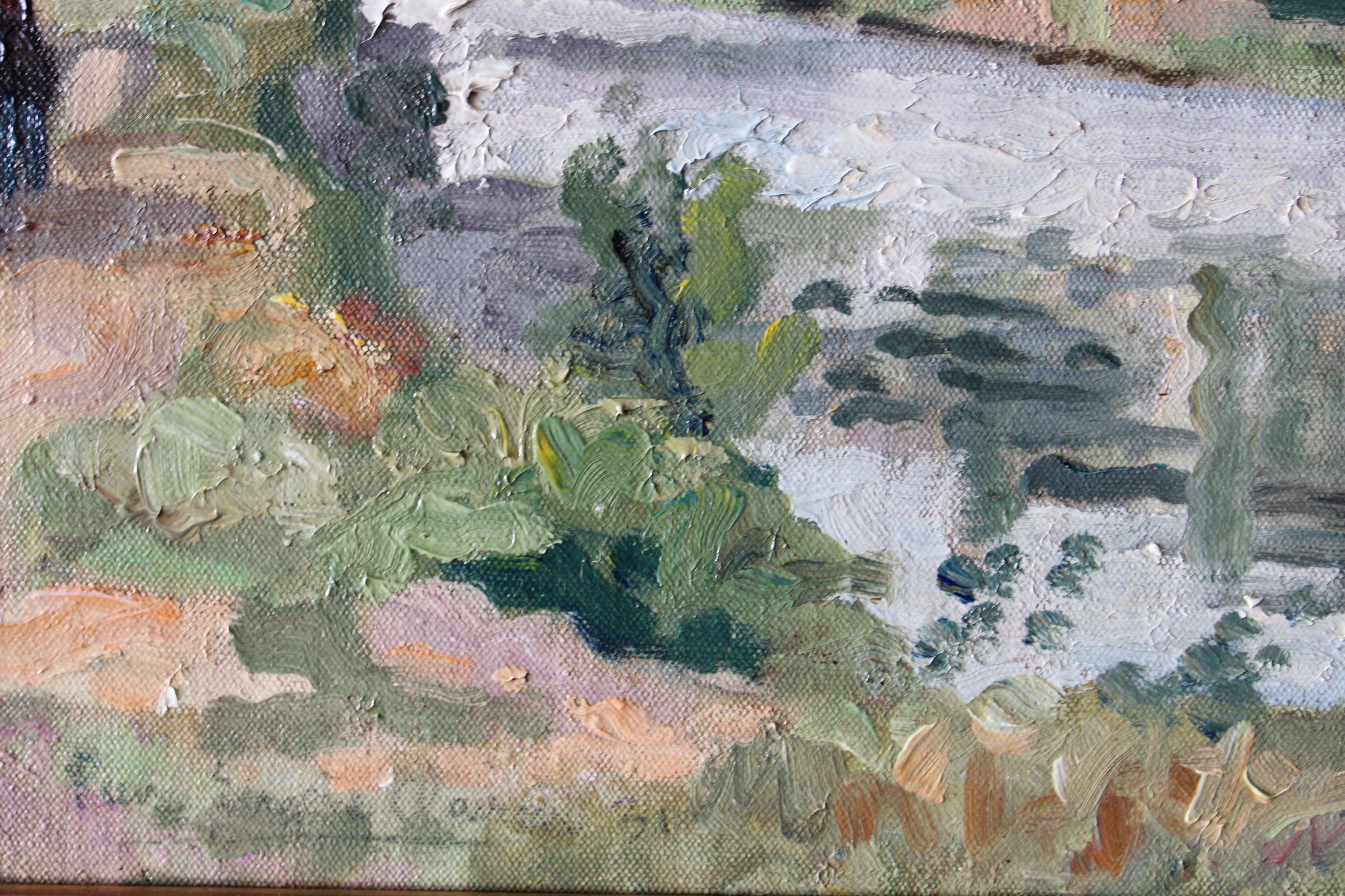 Landscape Oil Painting, Post-Impressionist Landscape by Pierre-Eugène Clairin im Angebot 4