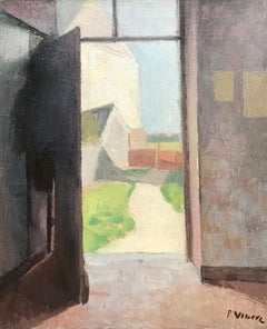 Puerta abierta de Pierre-Eugène Vibert - Óleo sobre lienzo 50x61 cm