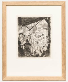 Pierre Falke (1884-1947) - Framed Early 20th Century Etching, À la terrasse