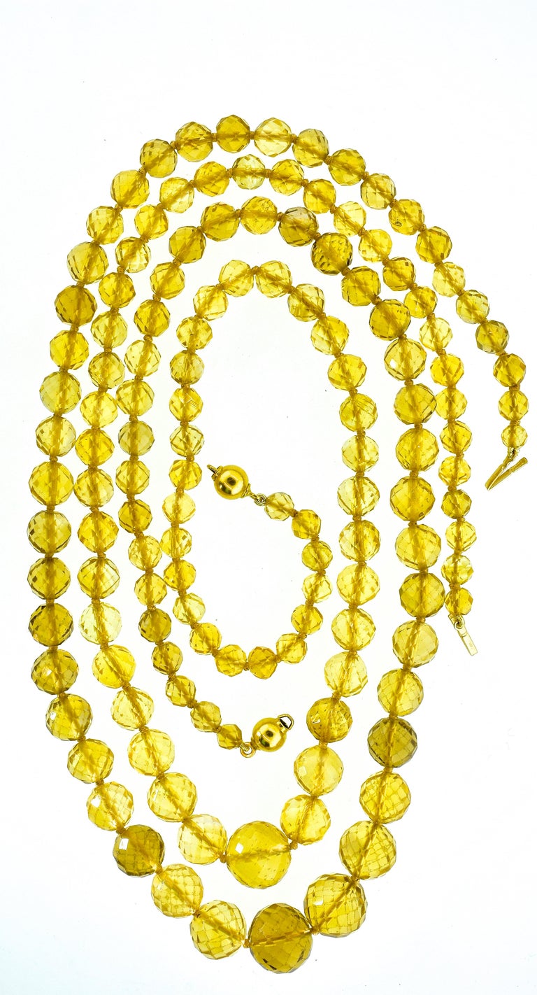 Pierre/Famille Citrine Faceted Double Strand Necklace at 1stDibs