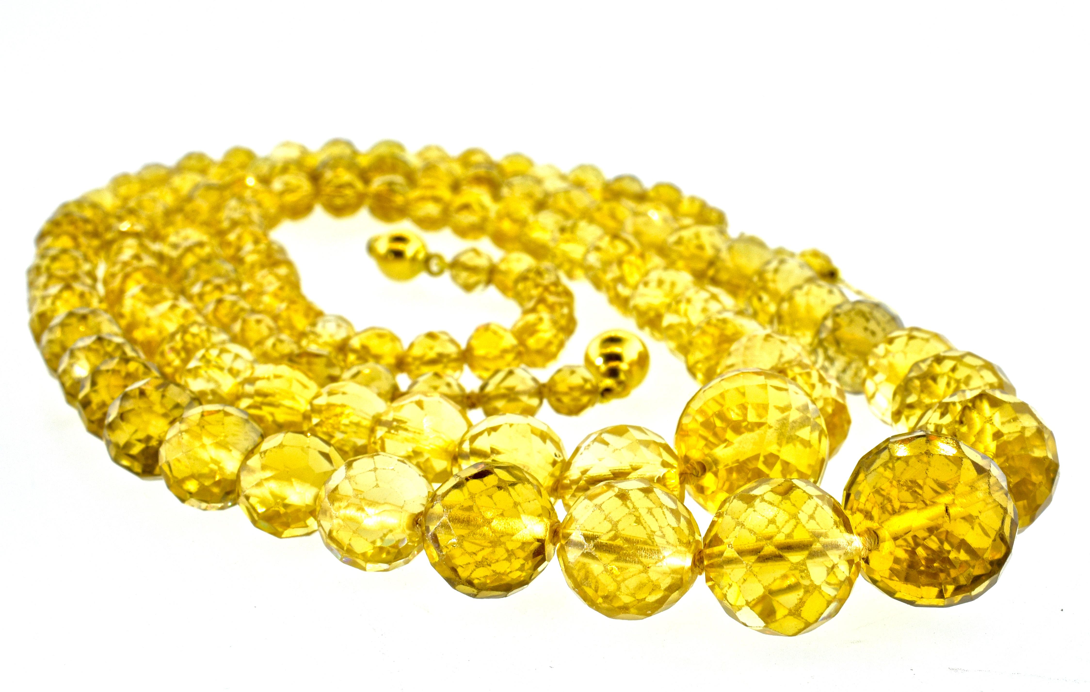 Pierre/Famille Citrine Faceted Double Strand Necklace In Excellent Condition In Aspen, CO