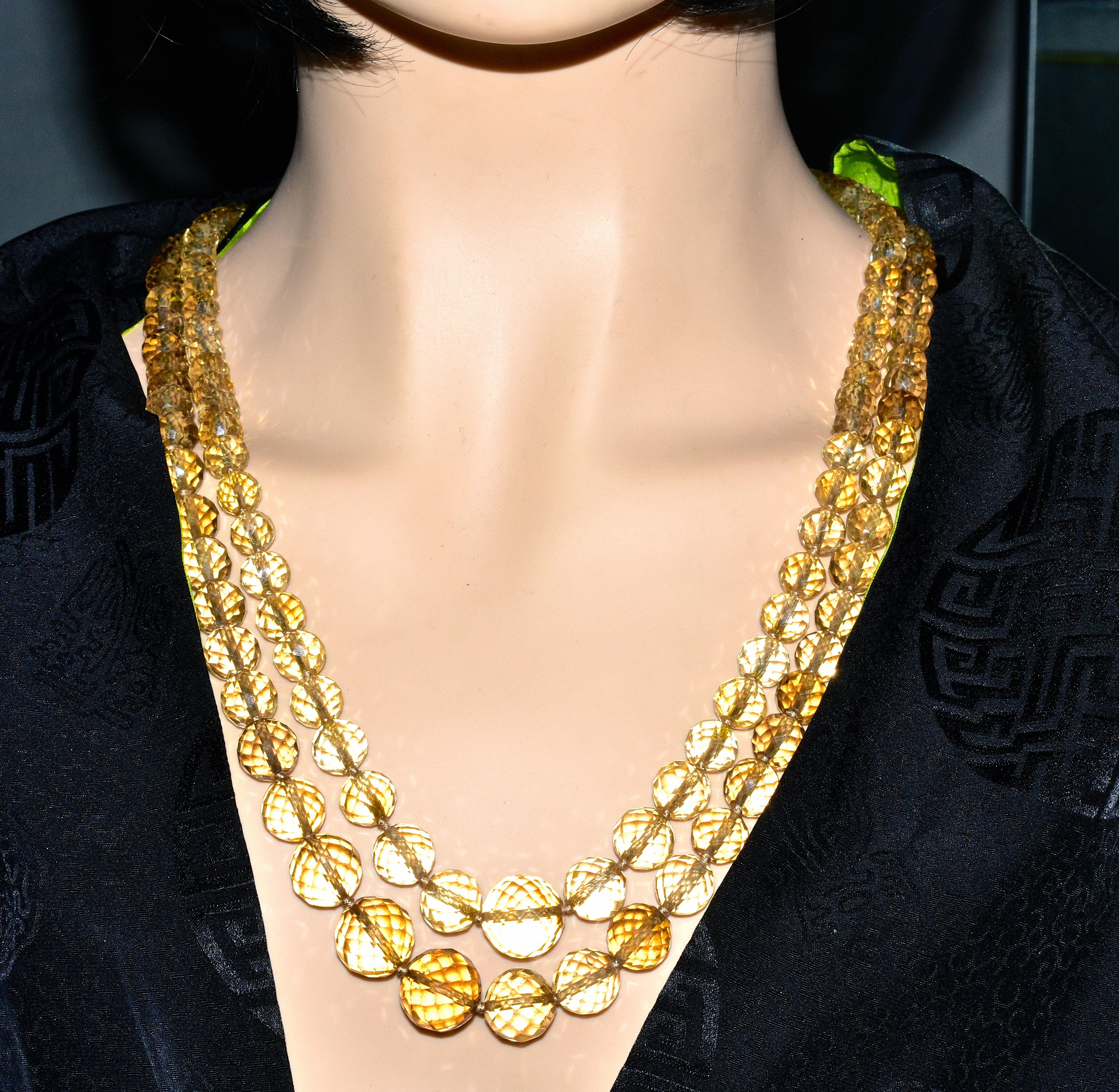 Pierre/Famille Citrine Faceted Double Strand Necklace 1