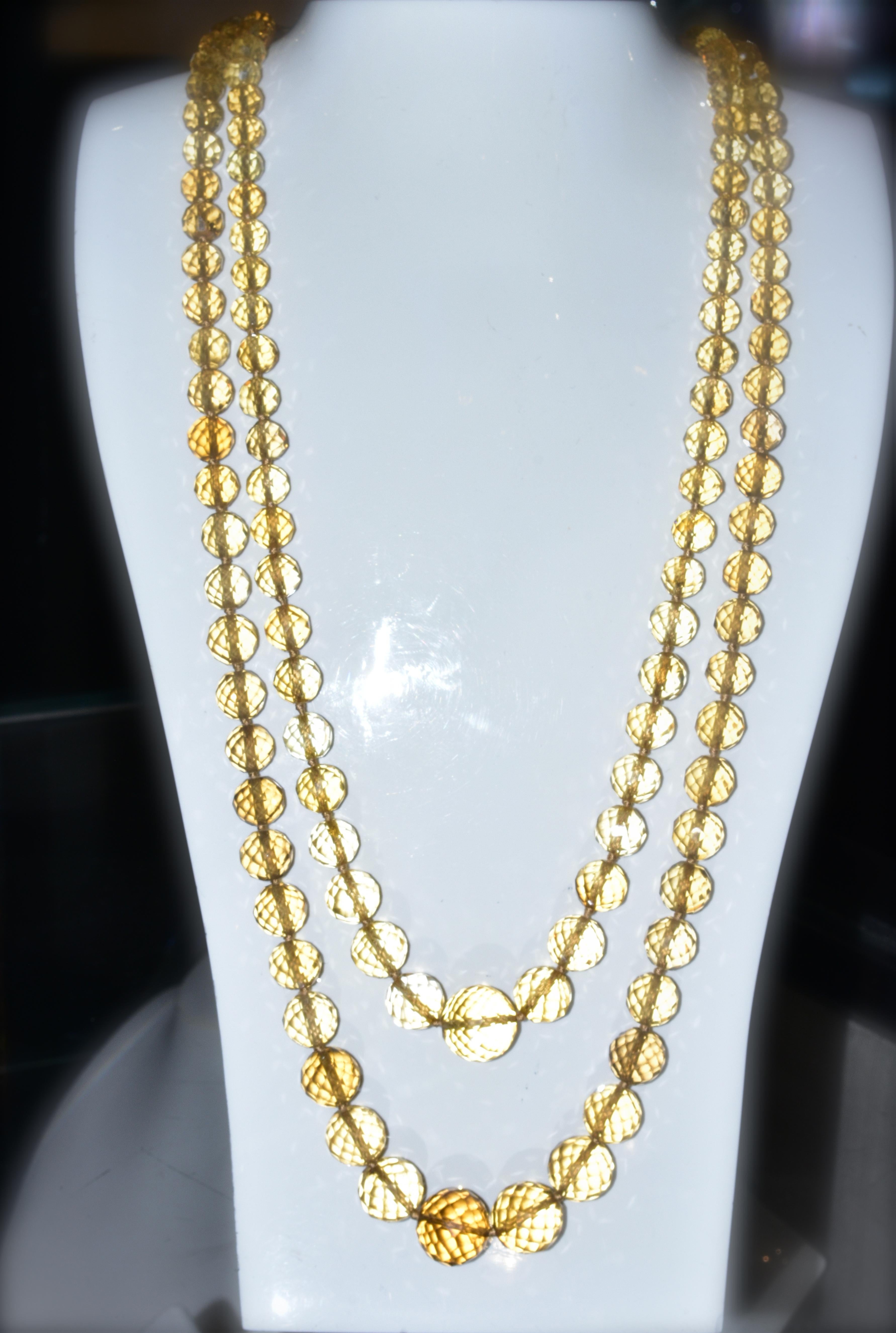 Pierre/Famille Citrine Faceted Double Strand Necklace 3