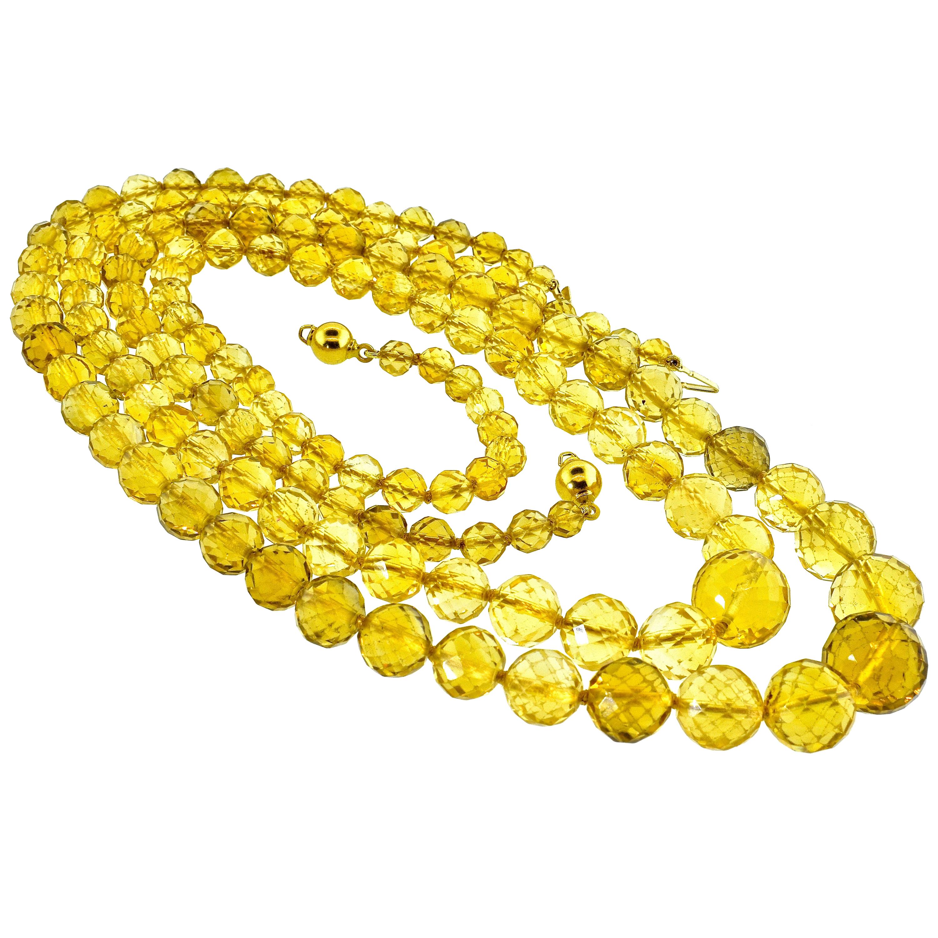 Pierre/Famille Citrine Faceted Double Strand Necklace